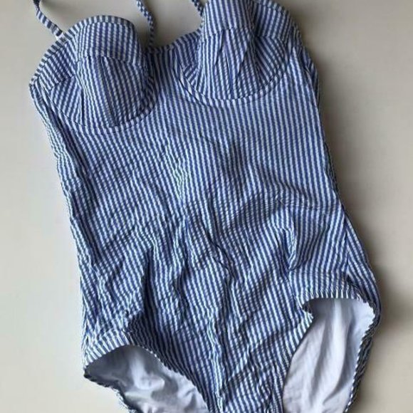 J. Crew Other - NWT J.Crew $110 Underwire One-Piece Seersucker Swimsuit B8383